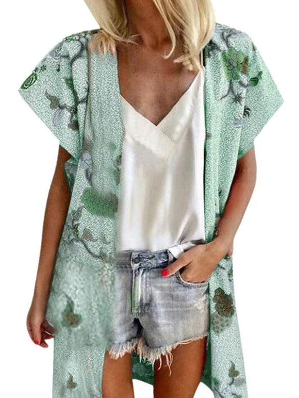 Fashion Holiday Pure Colour Chiffon Cardigan
