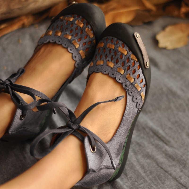 Hollow-Out Flat Heel Suede Loafers