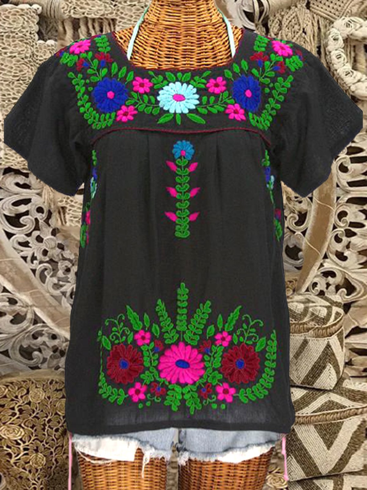 Casual Short Sleeve Cotton-Blend Shirts & Tops