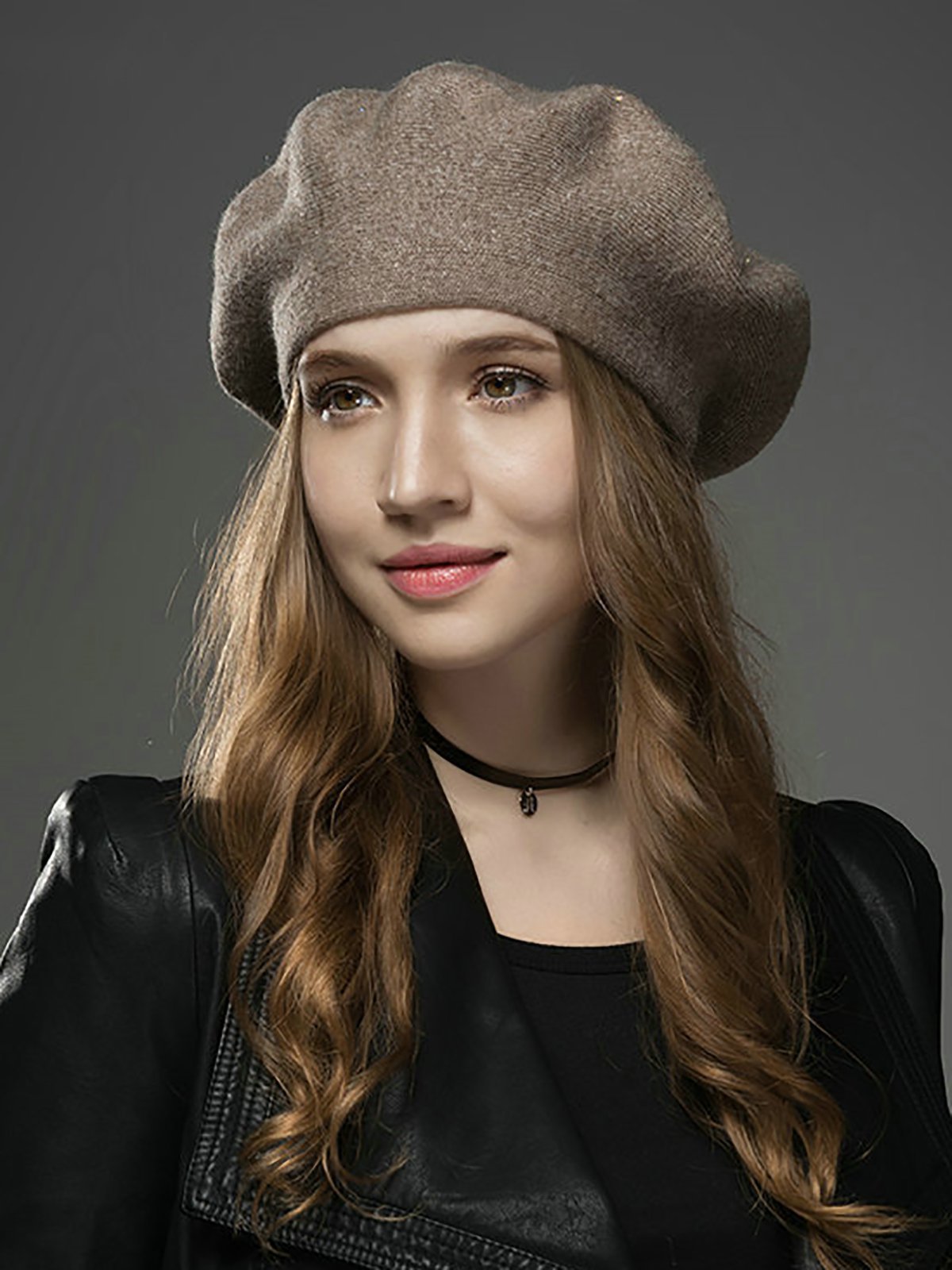 All-match Beaded Wool Blend Casual Soft And Thermal Beret Hat
