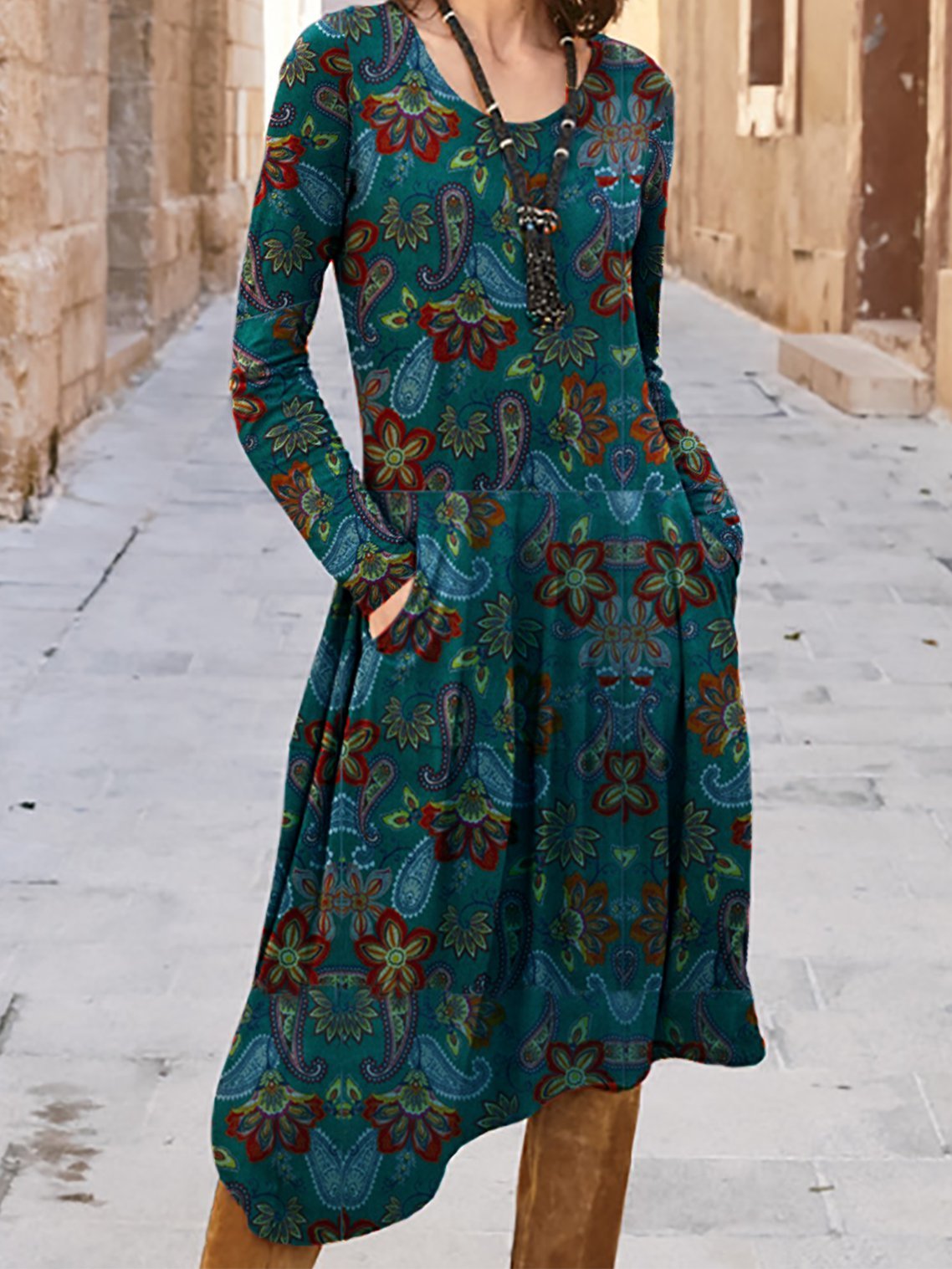 Floral-Print A-Line Dresses