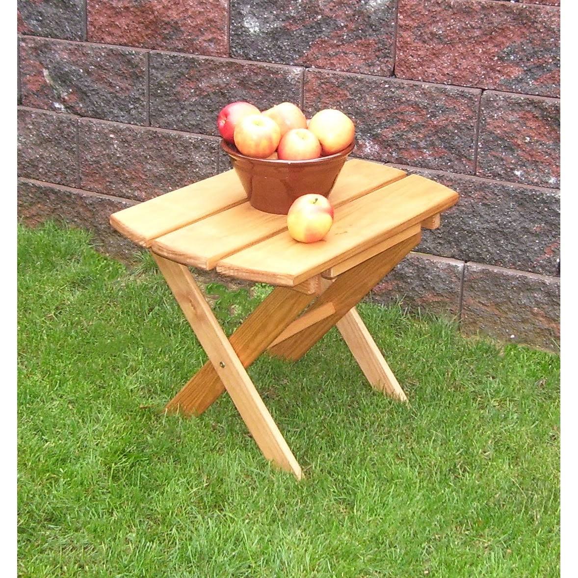 Pressure Treated Pine Folding Oval End Table - Mushroom Stain