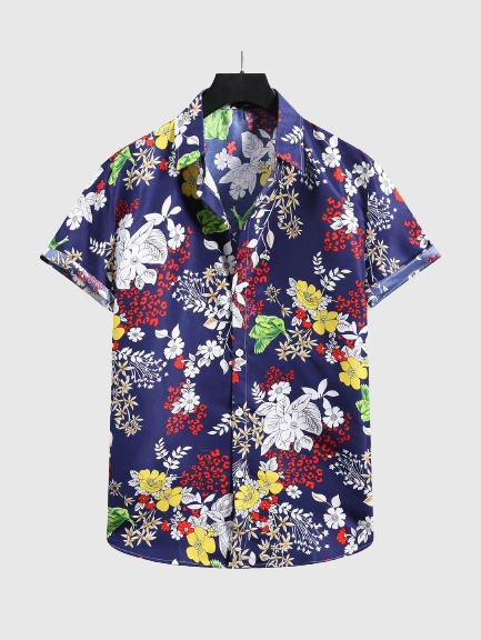 Mens Printed Holiday Short Sleeve Shirts