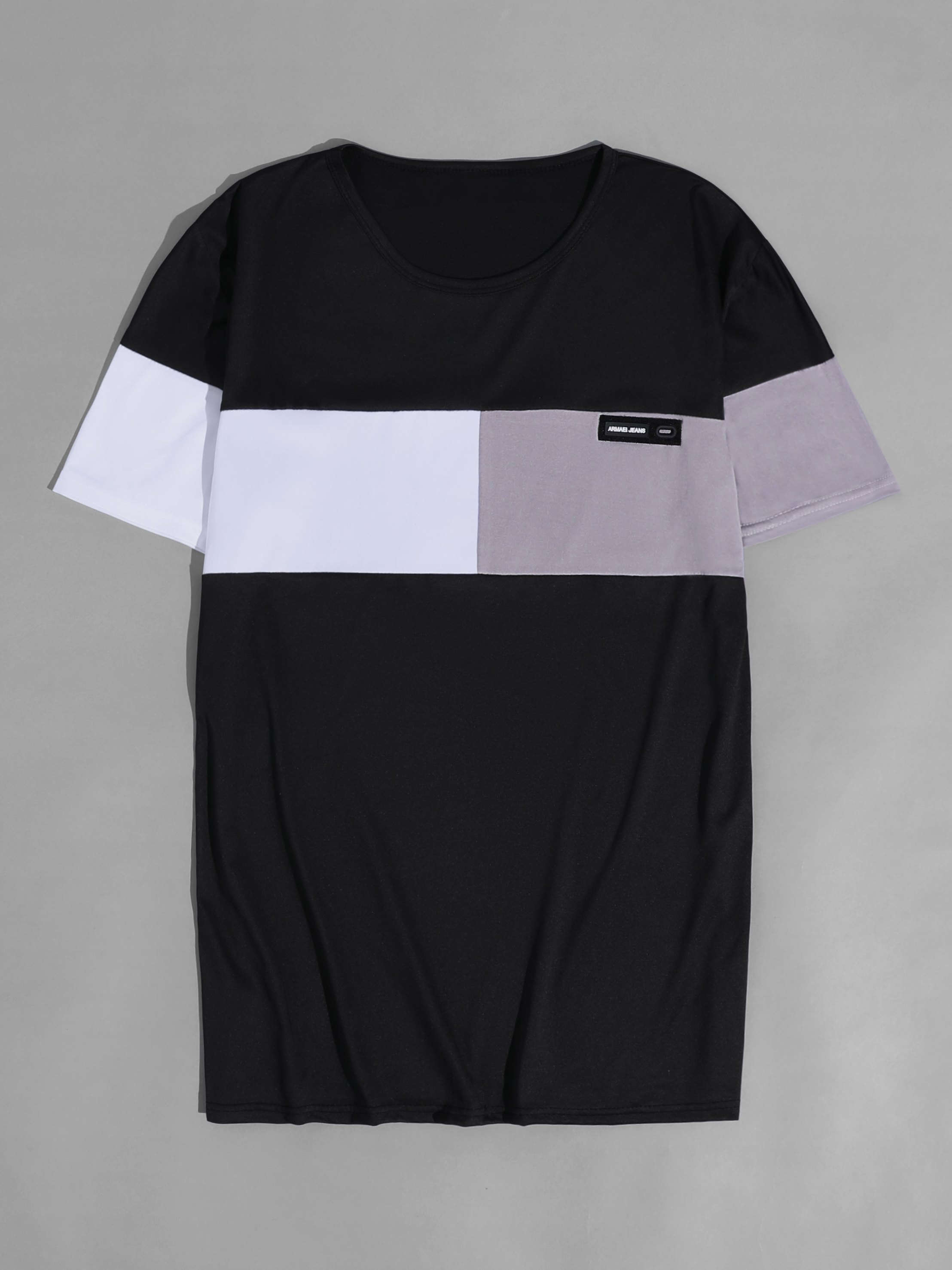 Men's Three Tone Colorblock Short Sleeve Tee