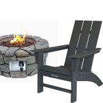 POLYDUN Adirondack Chair, Outdoor Weather Resistant Plastic Patio Chairs Easy Assemble & Maintain for Outside, Deck, Garden, Backyard, Fire Pit Chairs (Slate Gray)