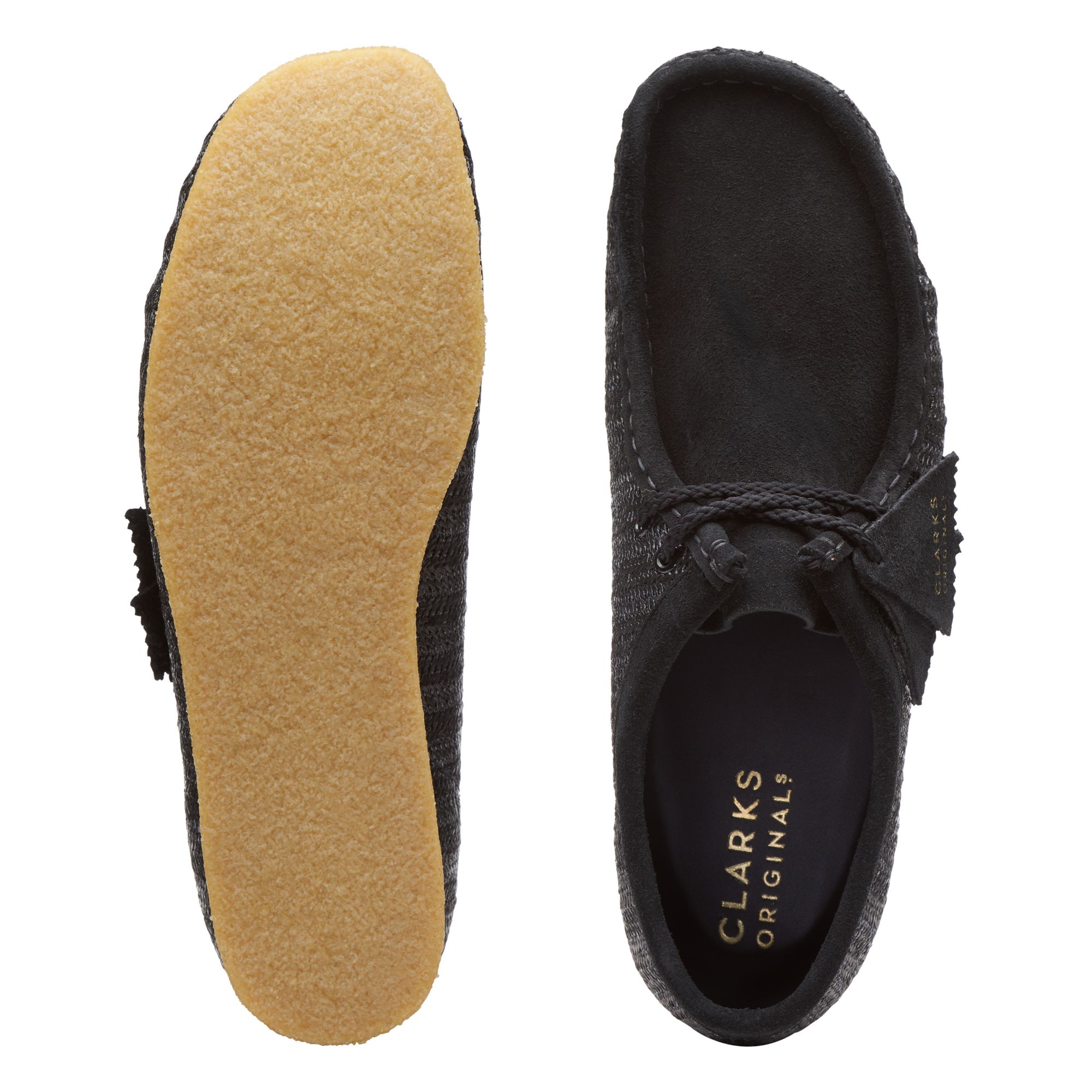Men  Wallabee BLK Raffia Txt