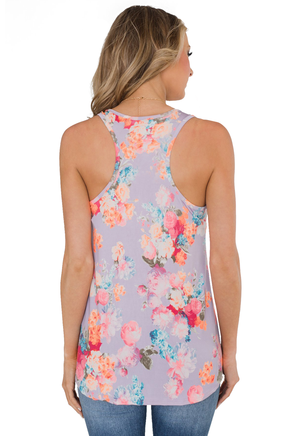 Purple Floral Summer Tank