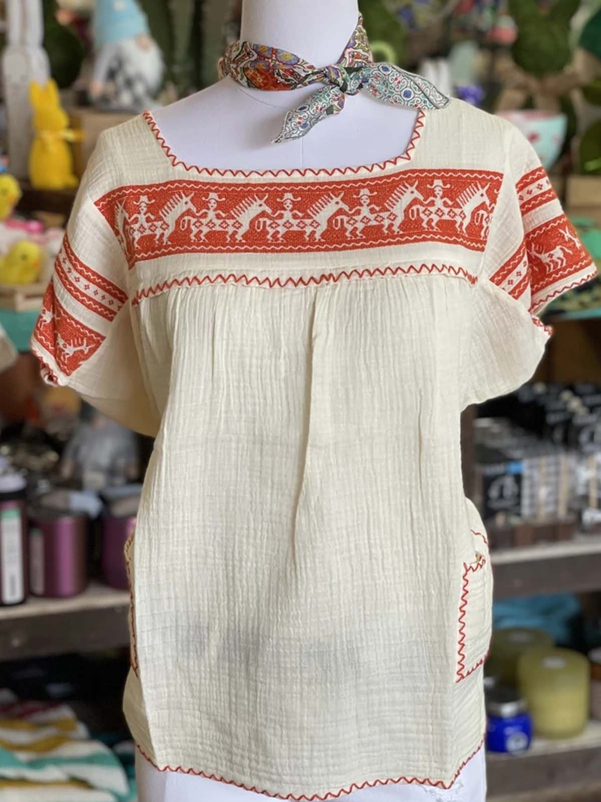 Scoop Neckline Short Sleeve Printed Floral Shirts & Tops