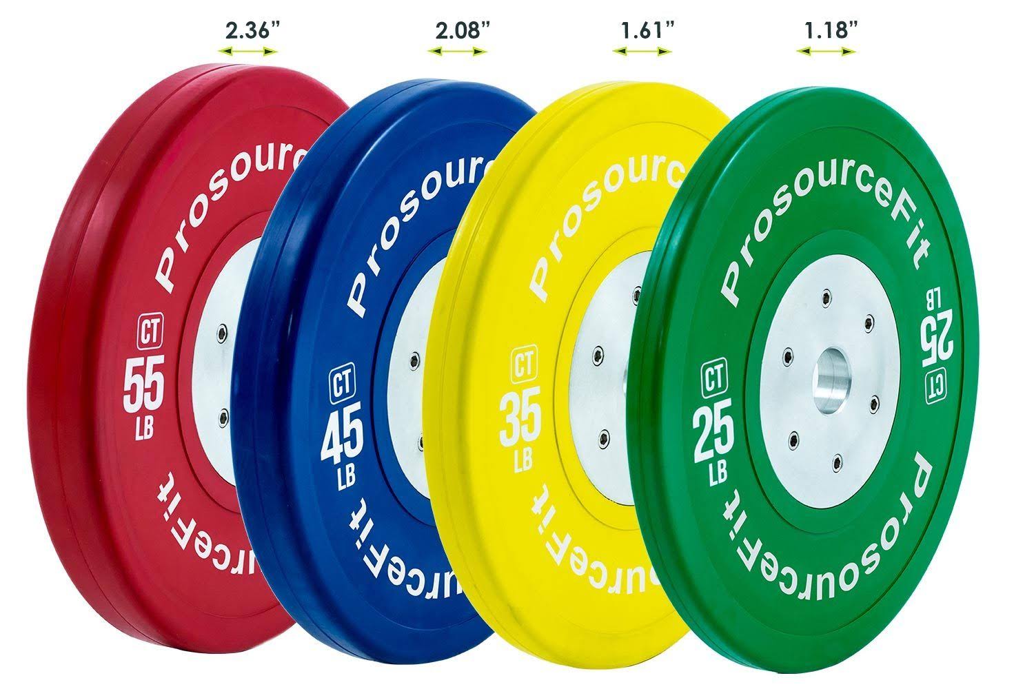Prosource Competition Color Training Bumper Plates, Rubber with Steel Insert