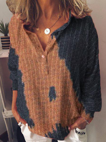 Long Sleeve Printed Cotton-Blend Shirts & Tops