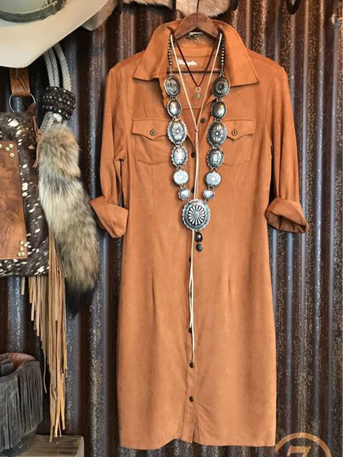 Casual long sleeve shirt dress