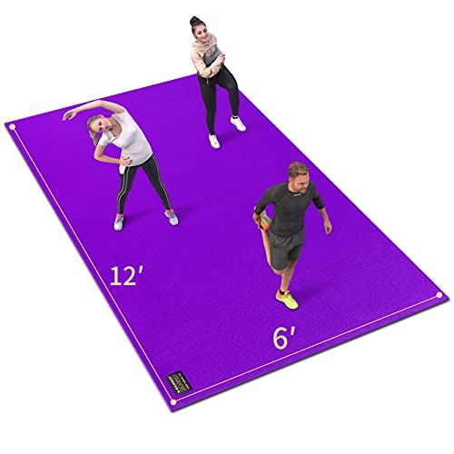 GXMMAT Extra Large Exercise Mat 12��x6��x7mm, Ultra Durable Workout Mats for Home Gym Flooring