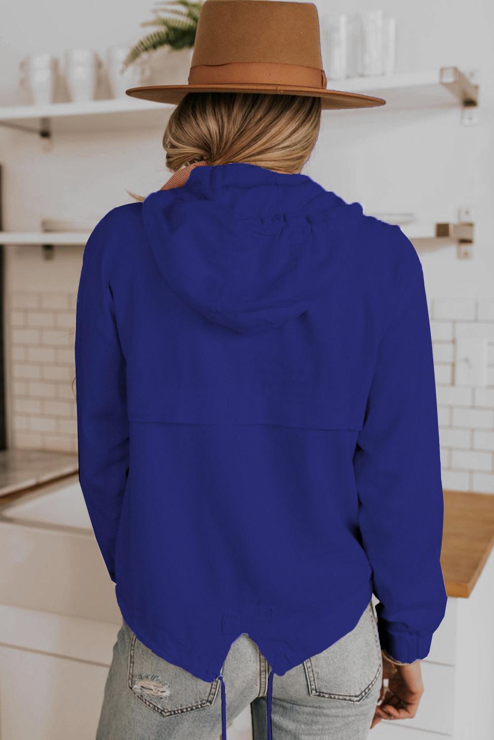 Blue Alpine Drawstring Hoodie