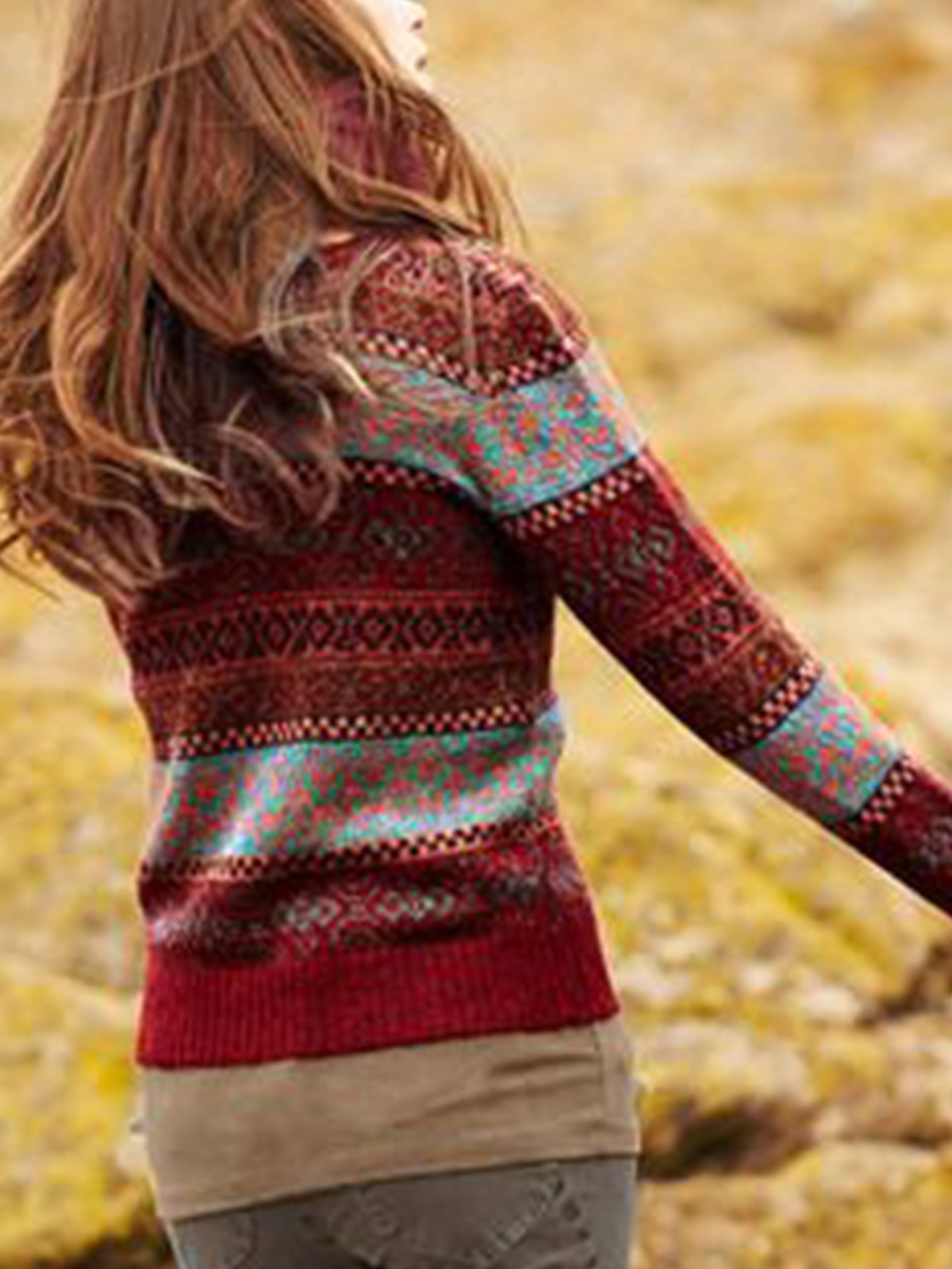 Buttoned Tribal Long Sleeve Cardigan