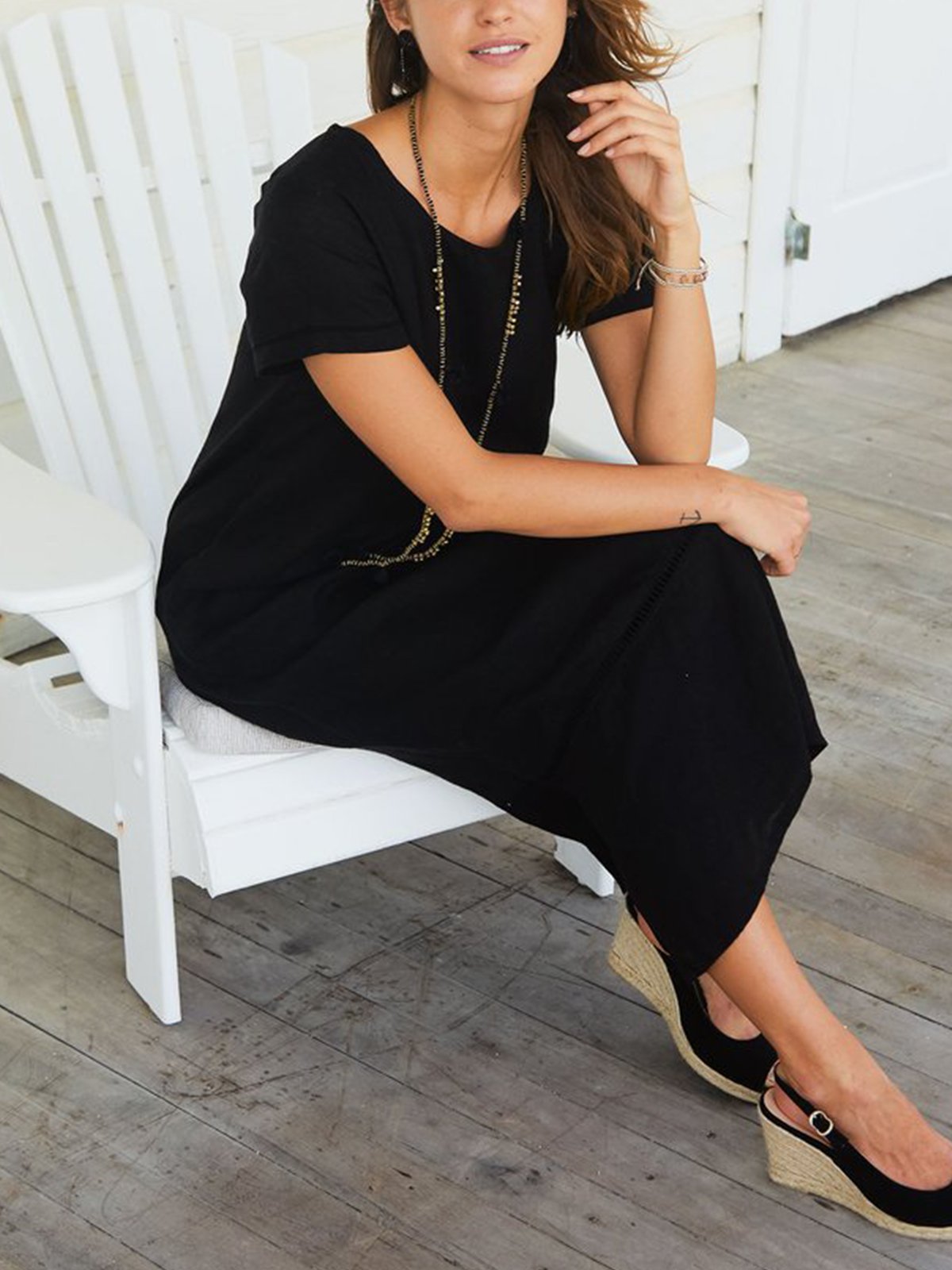 Crew Neck Women Maxi Dresses