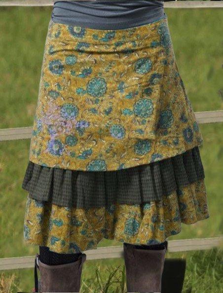 Cotton-Blend Floral Plus Size Skirts