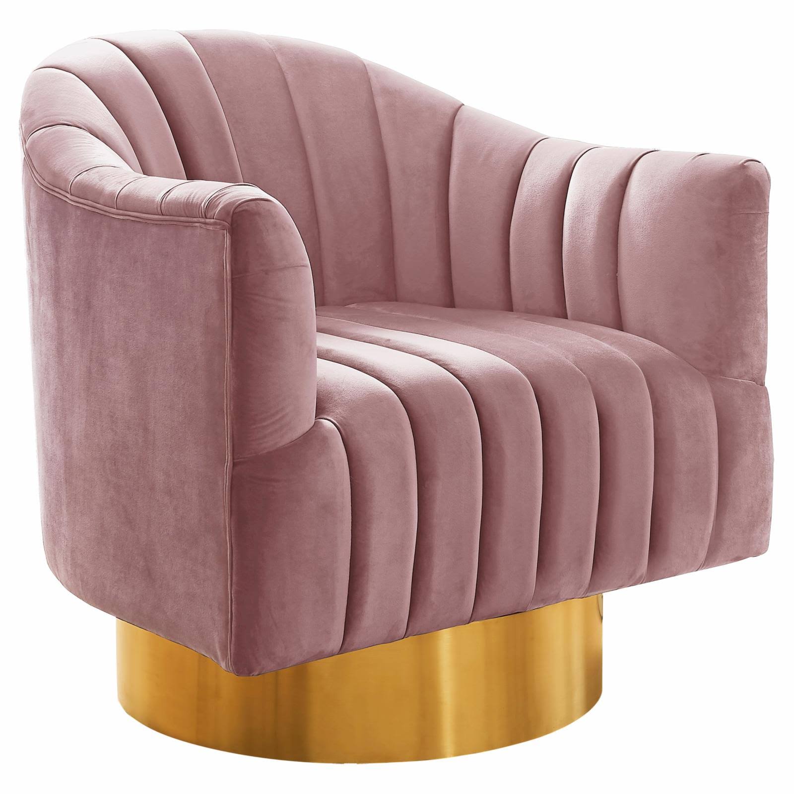 Meridian Furniture Farrah Pink Velvet Accent Chair