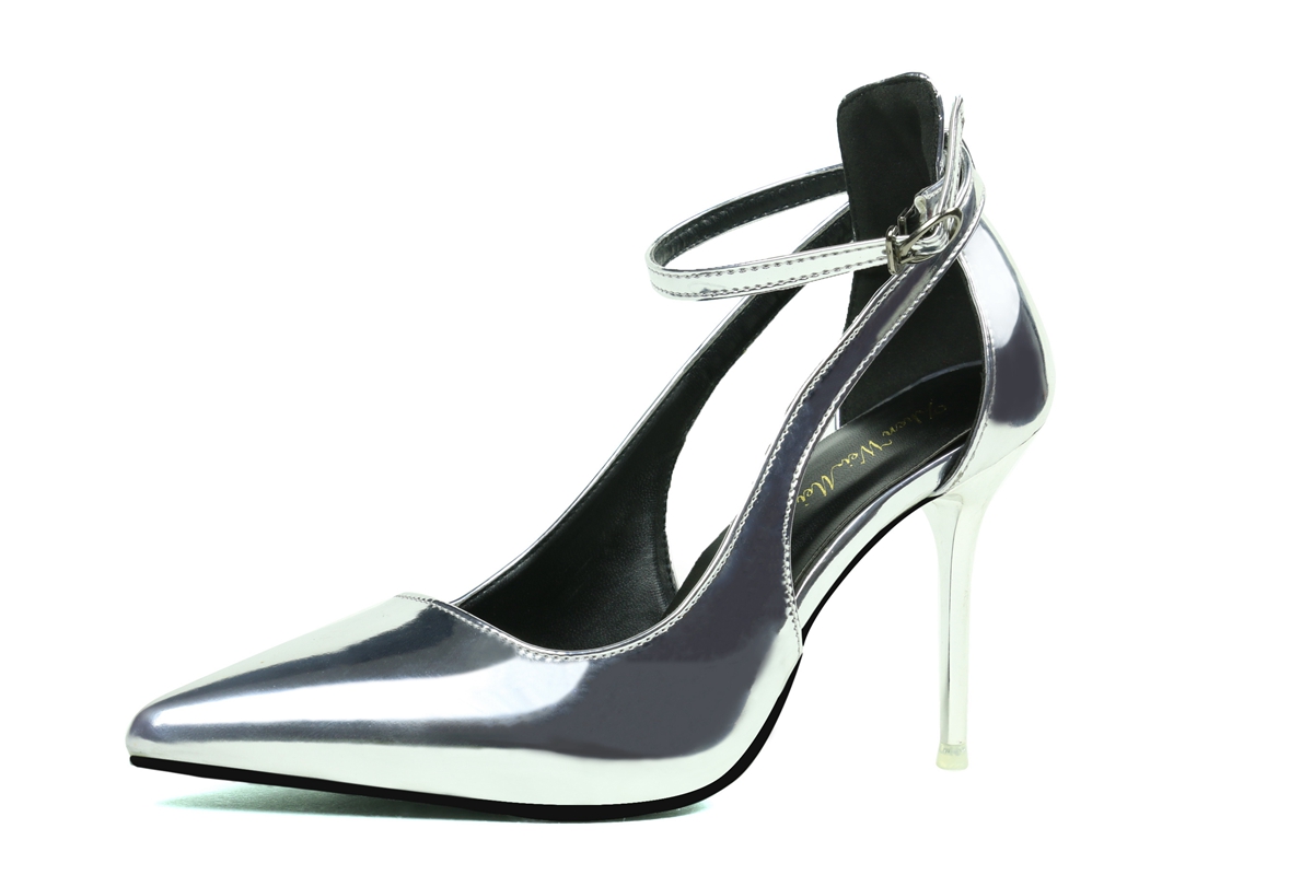 9.5CM PU Hollow Sidecut Stiletto Heel Dress Wedding Party Elegant Heeled Sandals