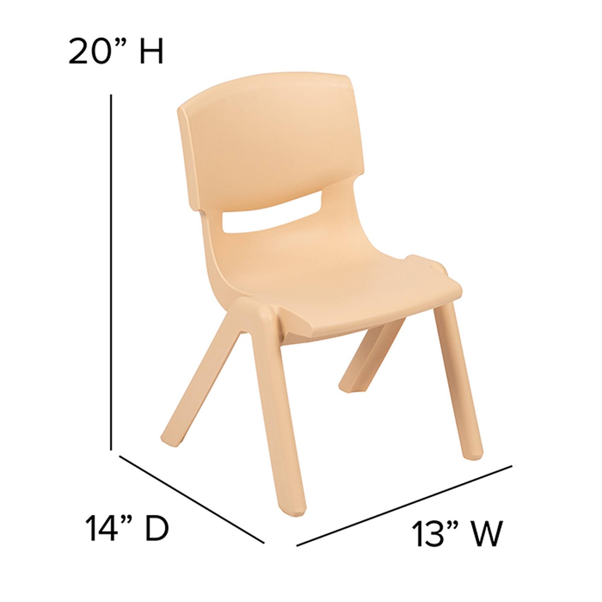 Offex 10.5x22H Natural Plastic Stackable School Chair - 2 Pack - 10.5x22