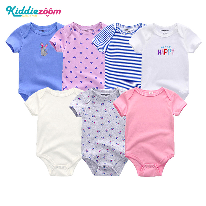 Uniesx Newborn Baby Rompers Clothing 7Pcs/Lot Infant Jumpsuits 100%Cotton Children Roupa De Bebe Girls&Boys Baby Clothes