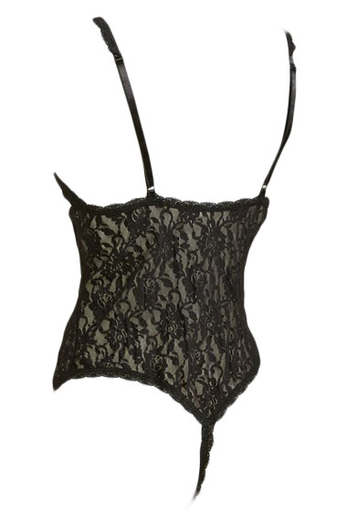 Black Lace Open Gusset Teddy Lingerie