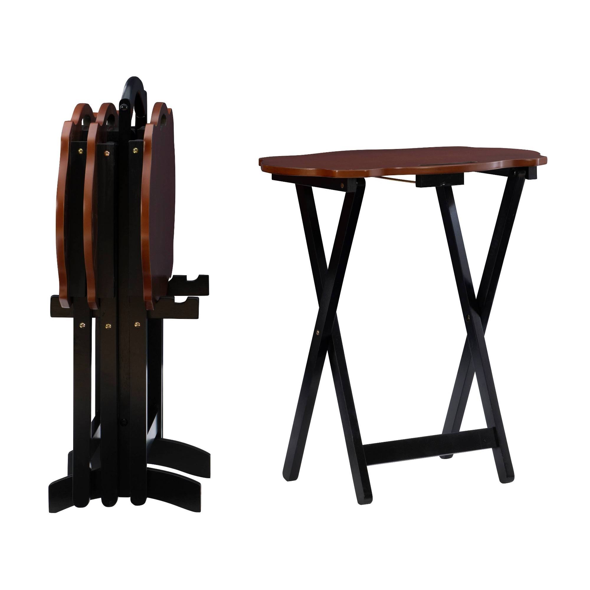 Powell Serpentine Black Tray Table