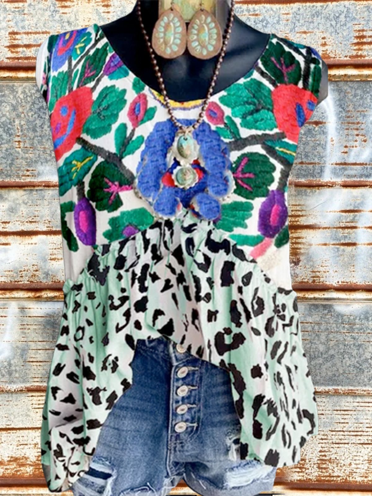 Casual Cotton-Blend Cold Shoulder Shirts & Tops