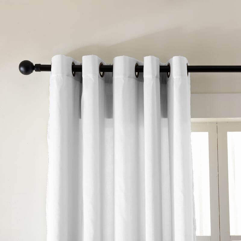 Antique Bronze Grommet Faux Dupioni Silk Drape Curtain with Blackout Lined Yun