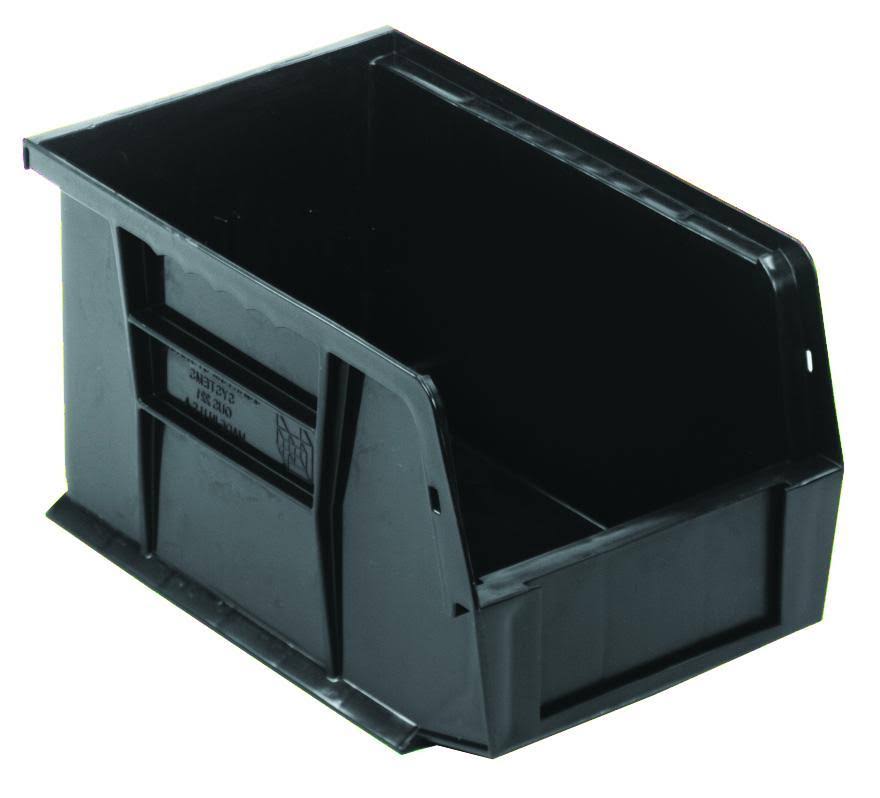Quantum QUS221 Plastic Storage Stacking Ultra Bin, 9-Inch by 6-Inch by 5-Inch, Black, Case of 12
