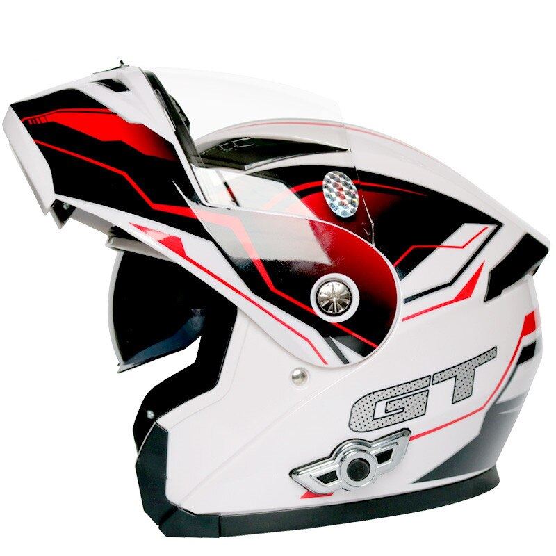 Men Women Bluetooth Motorcycle Helmet Flip Up Waterproof Proof Anti Fog Visors