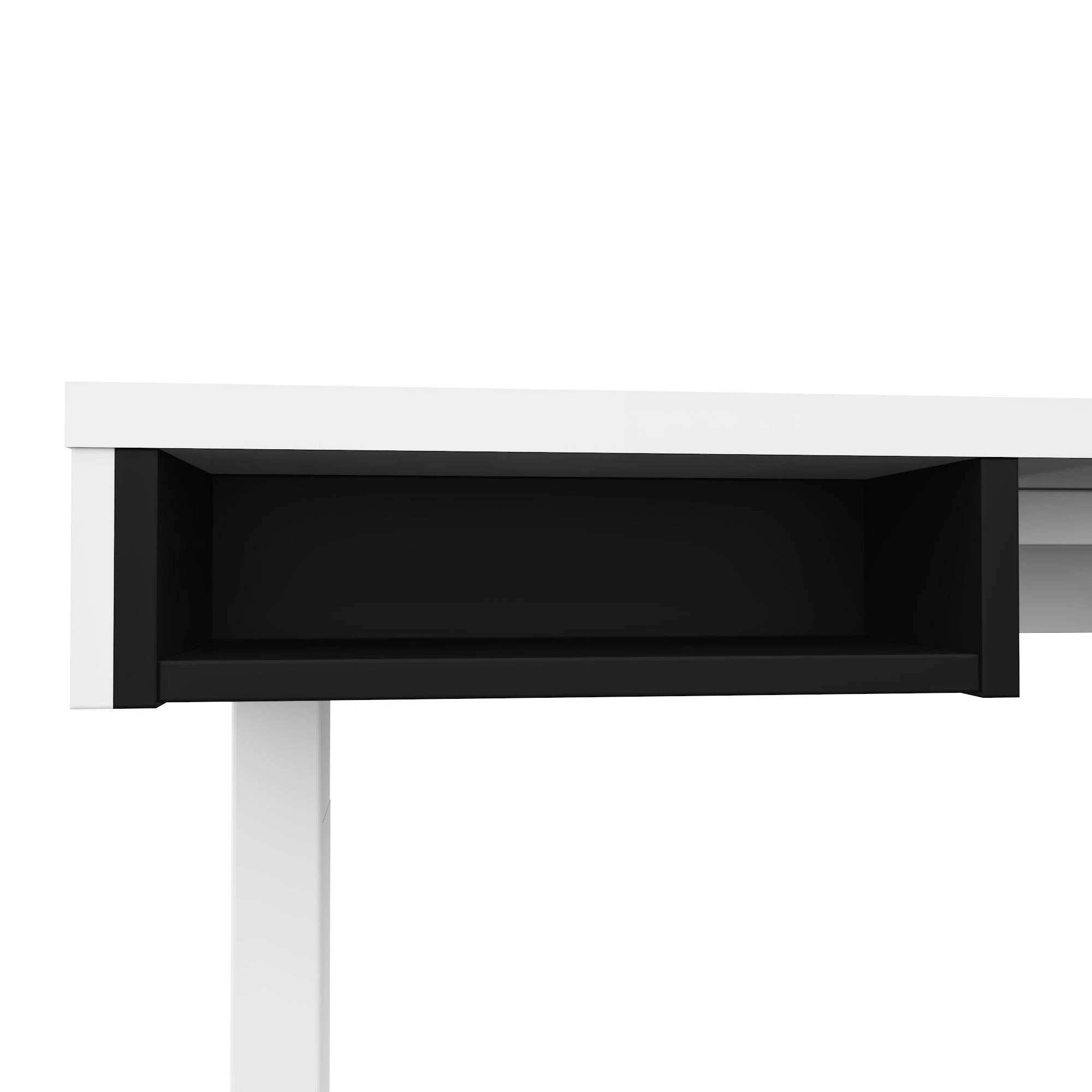 Strick Bolton Cubiles Adjustable L-Shaped Desk (White Black)