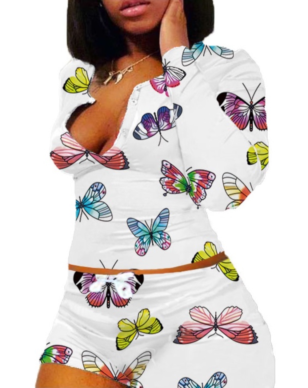 Sexy Butterfly Bodycon Tracksuit with Full Sleeves