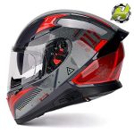 Full Face Motorcycle Helmet w/ Dual Rear Wing for Adult / Medium
