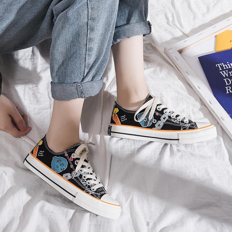 Casual Unisex Hand Drawn Graffiti High-Top Canvas Shoes