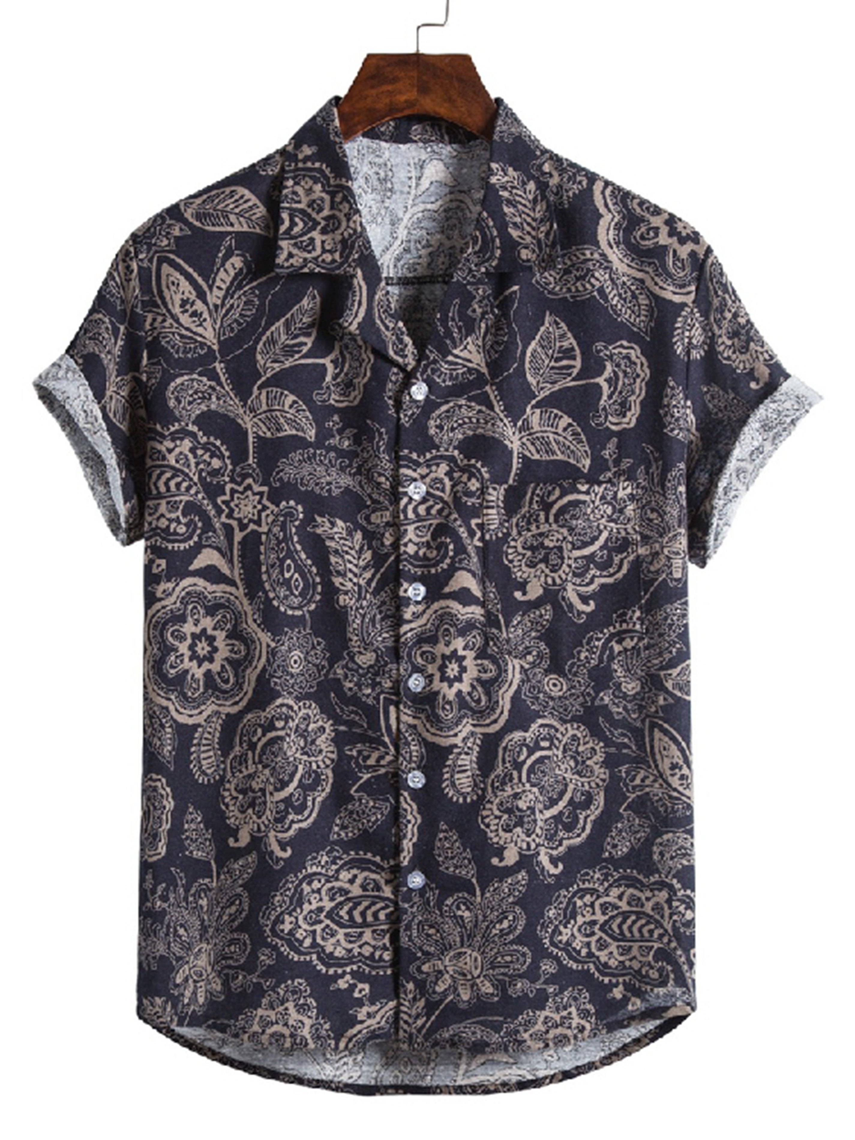 Men's Floral Print Short Sleeve Shirt