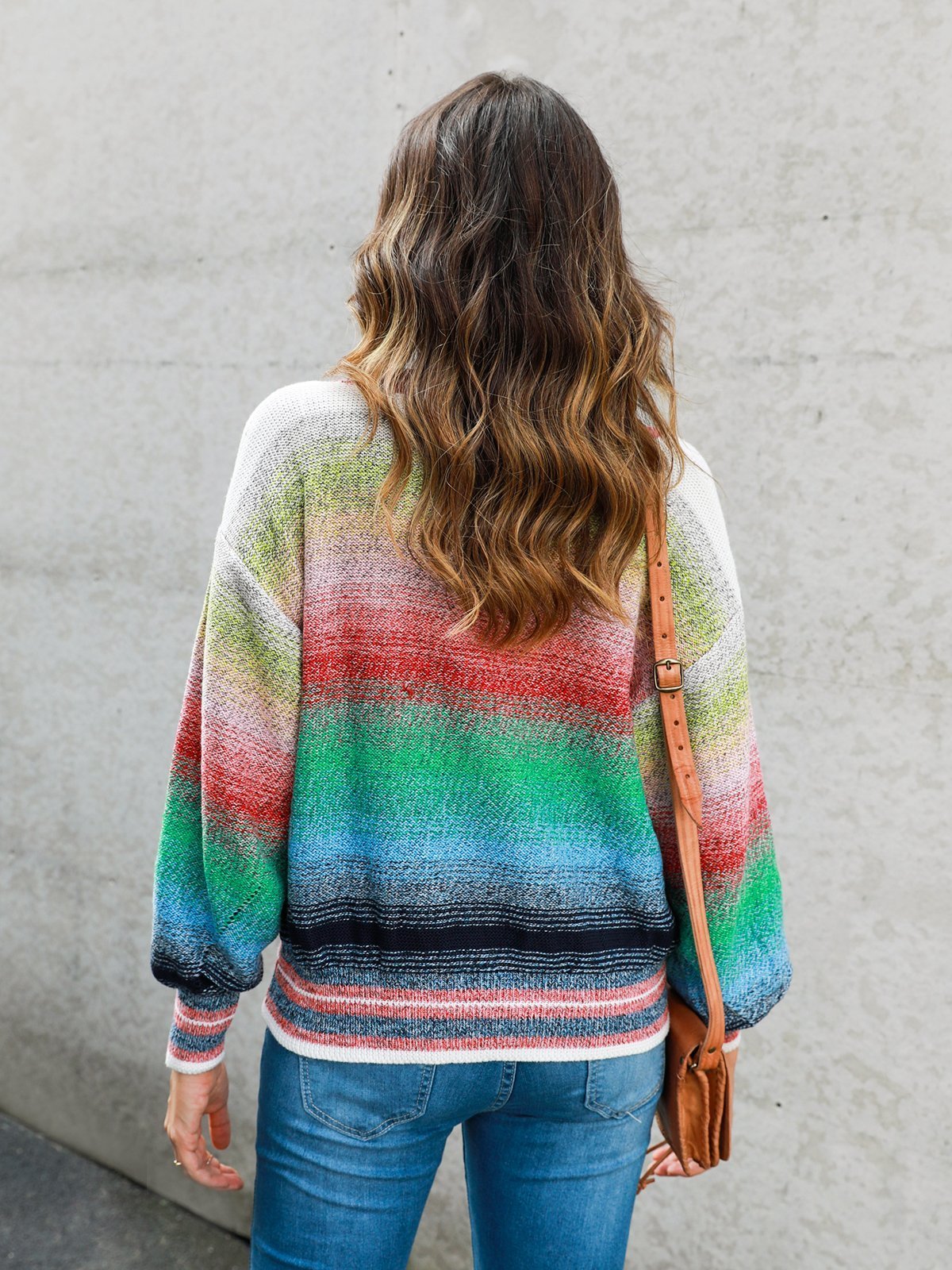 Ombre/tie-Dye Casual Shift Long Sleeve Outerwear