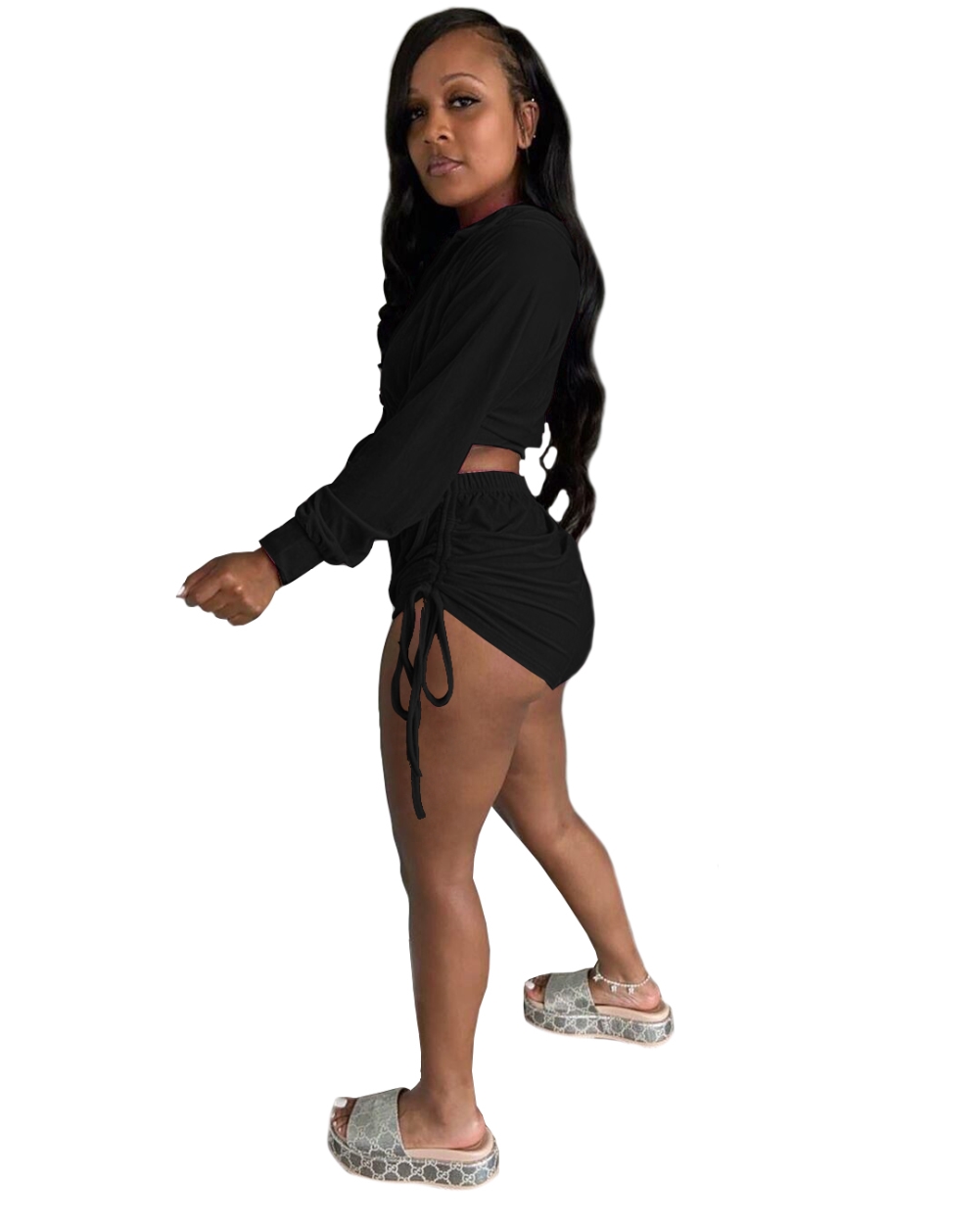 Fall Plain Shorts Hoody Tracksuit