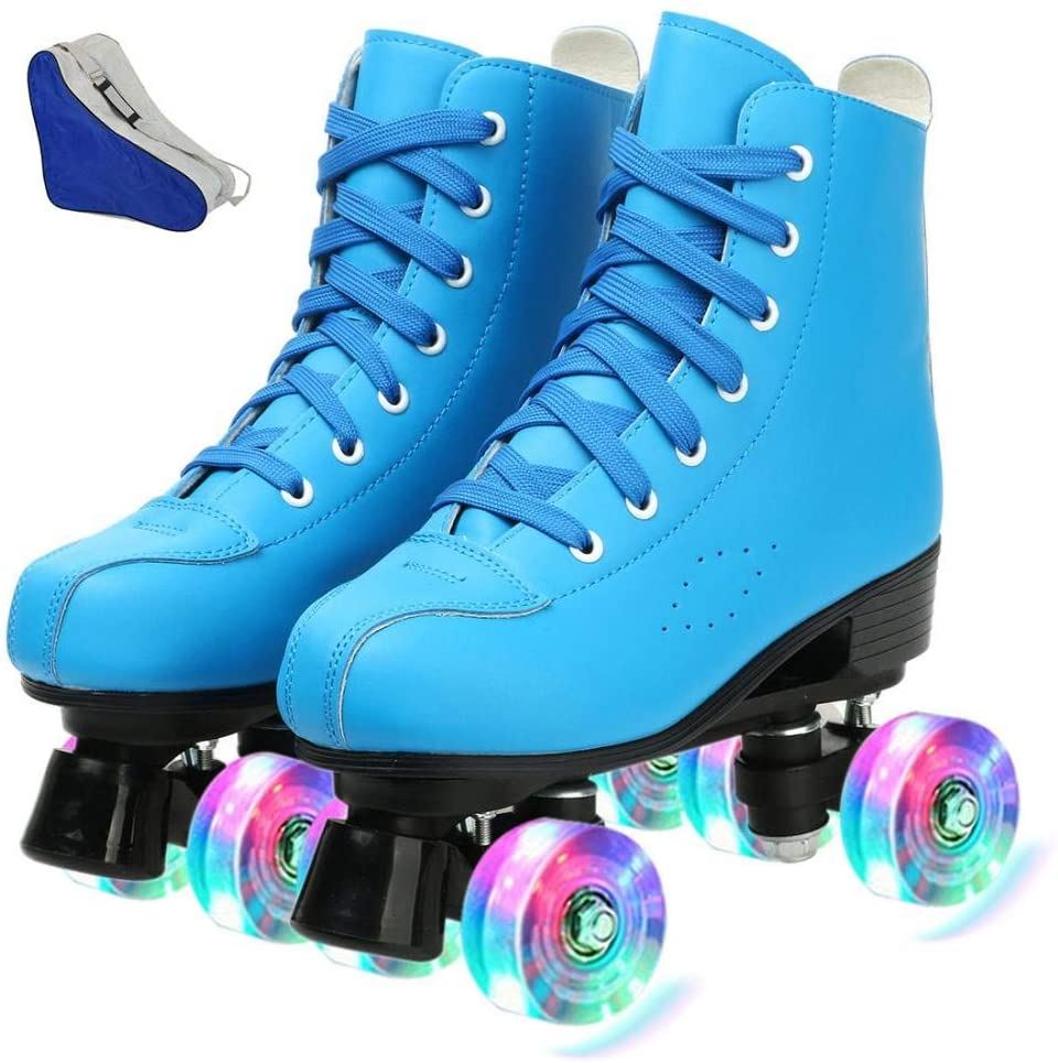 Gets Women��s Roller Skates PU Leather High-top Roller Skates, 37-US: 6 / pink
