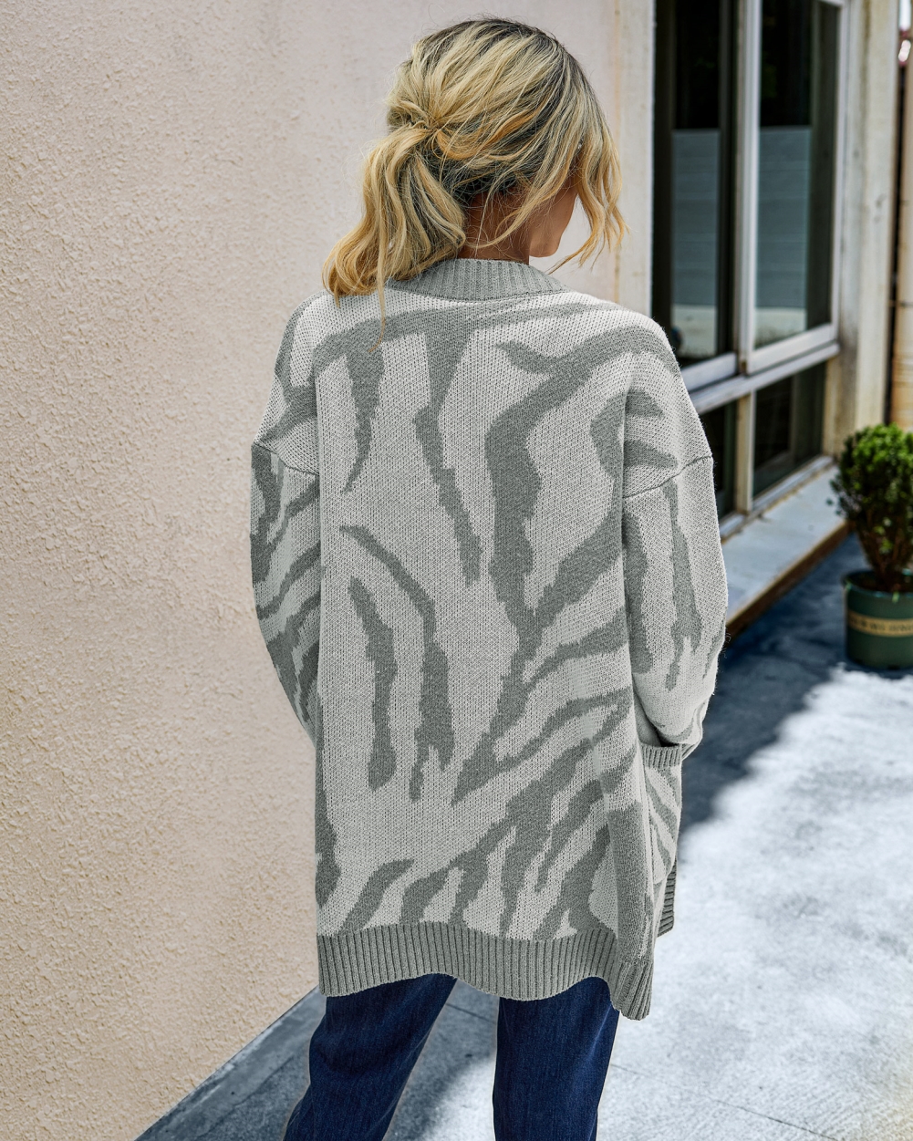 Falls Zebra Long Pocket Cardigans