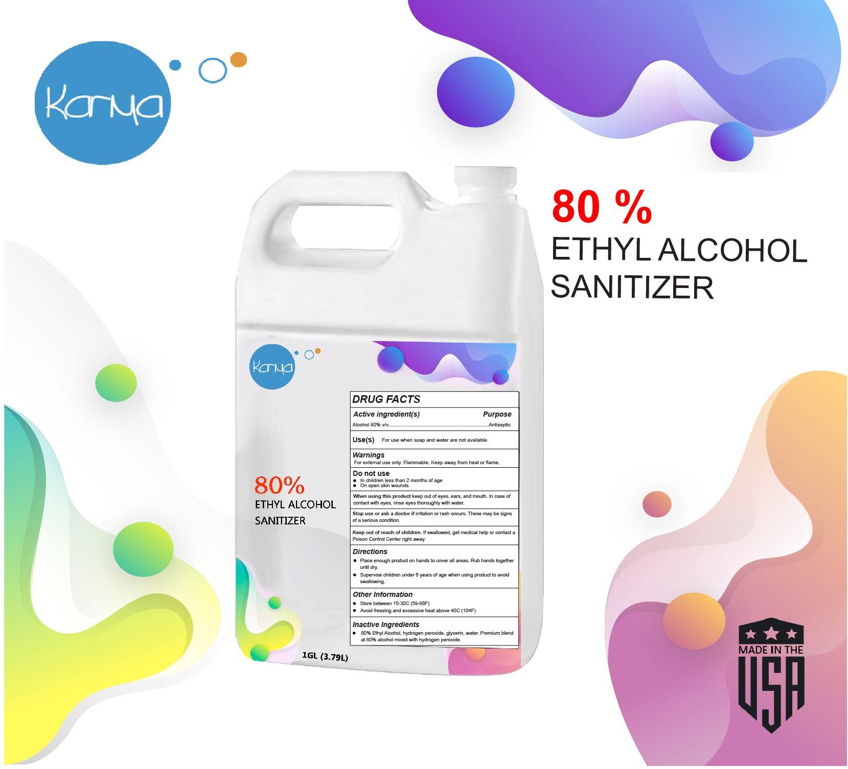 Karma Bulk Liquid Refill Hand Sanitizer - 4 Pack of 1 Gallon