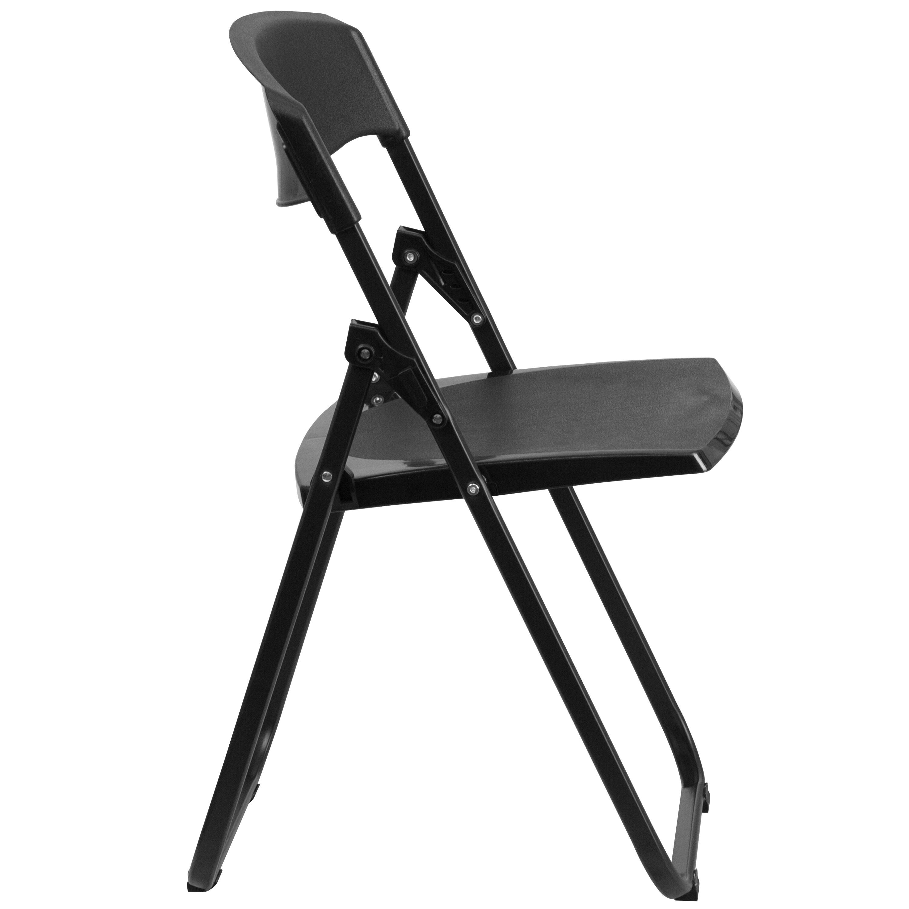 500 lb. Capacity Heavy-Duty Folding Chairs (Pack of 6) Black