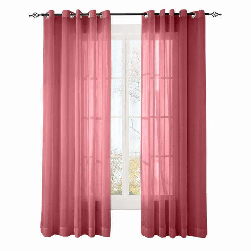 CUSTOM Scandina Burgundy Indoor Outdoor Sheer Curtain Voile Drapery