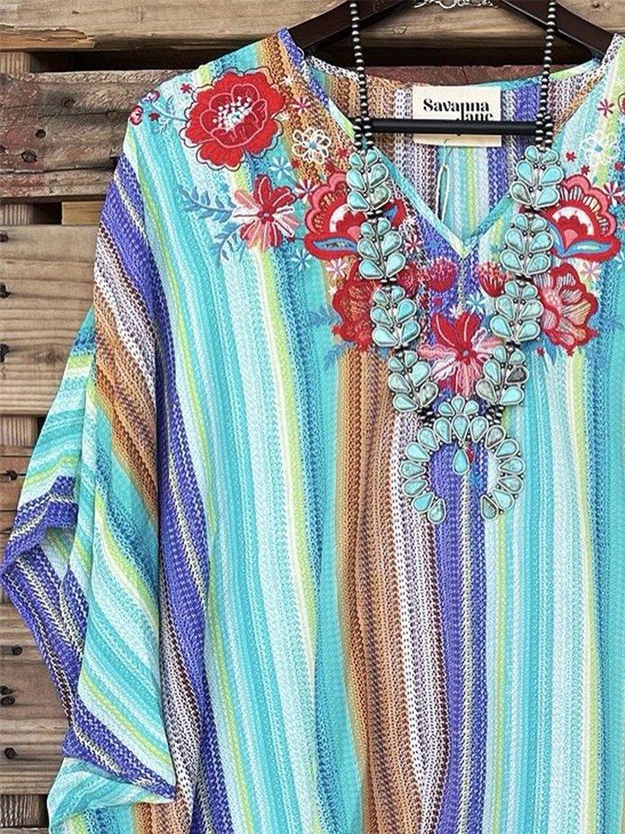 Long Sleeve Casual V Neck Shirts & Tops