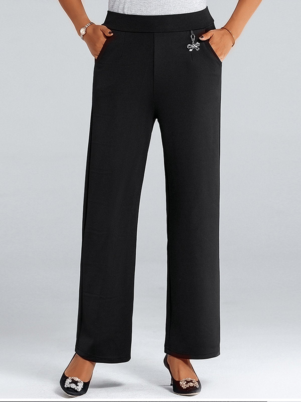 Plus Size Women Plain Casual Pants