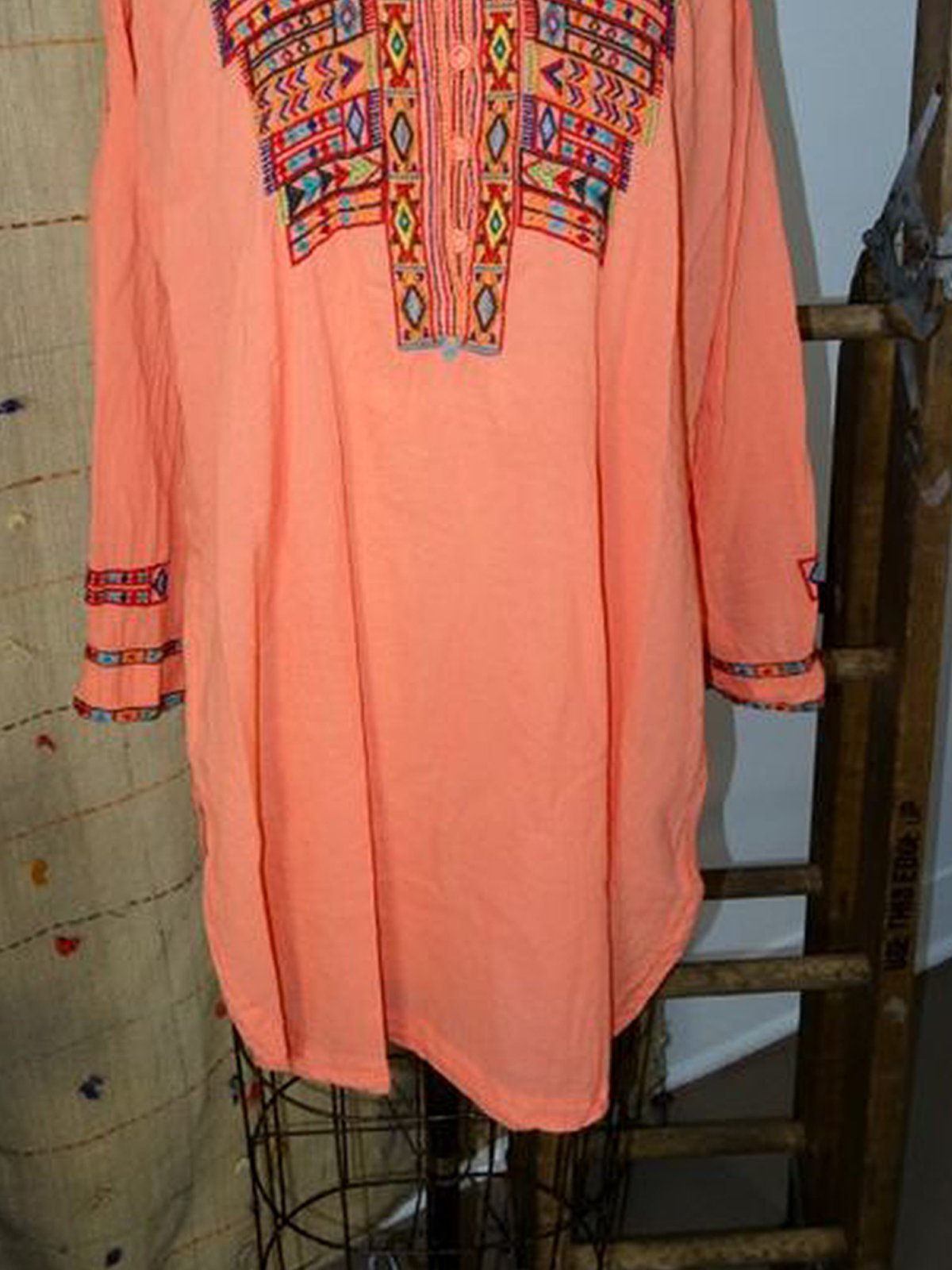 Geometric Printed Long Sleeve Dresses