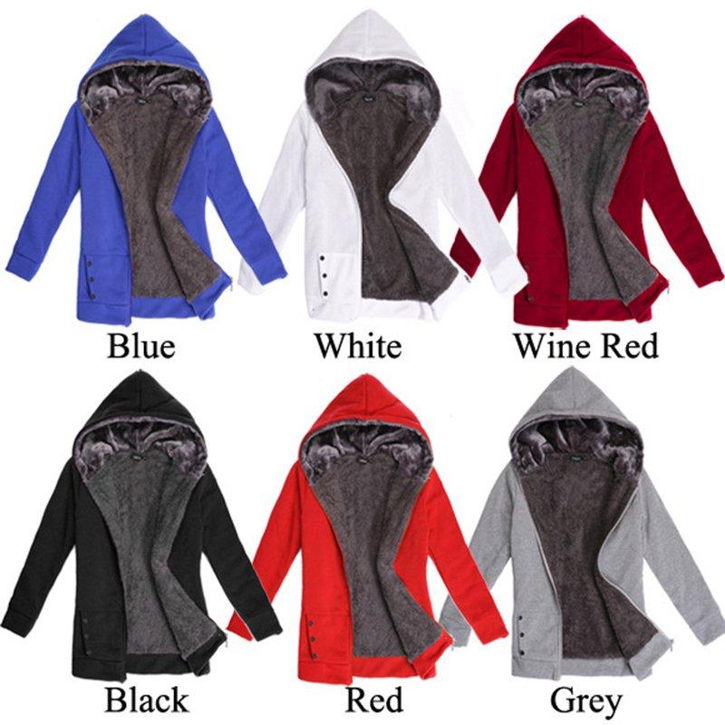 Solid Buttoned Long Sleeve Hoodie Coat