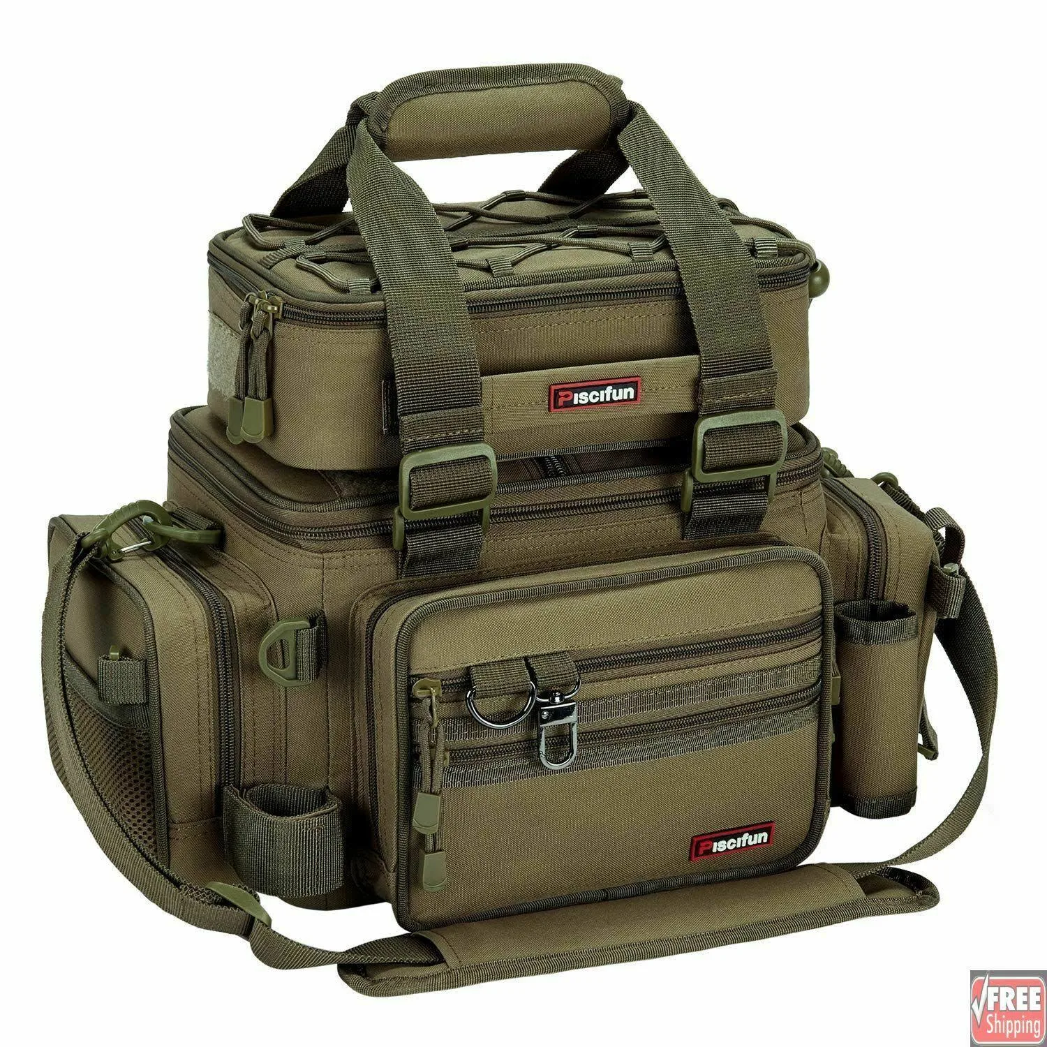 Piscifun Outdoor Fishing Tackle Box Bag Military-grade Multifunctional Large Storage Tackle Pack