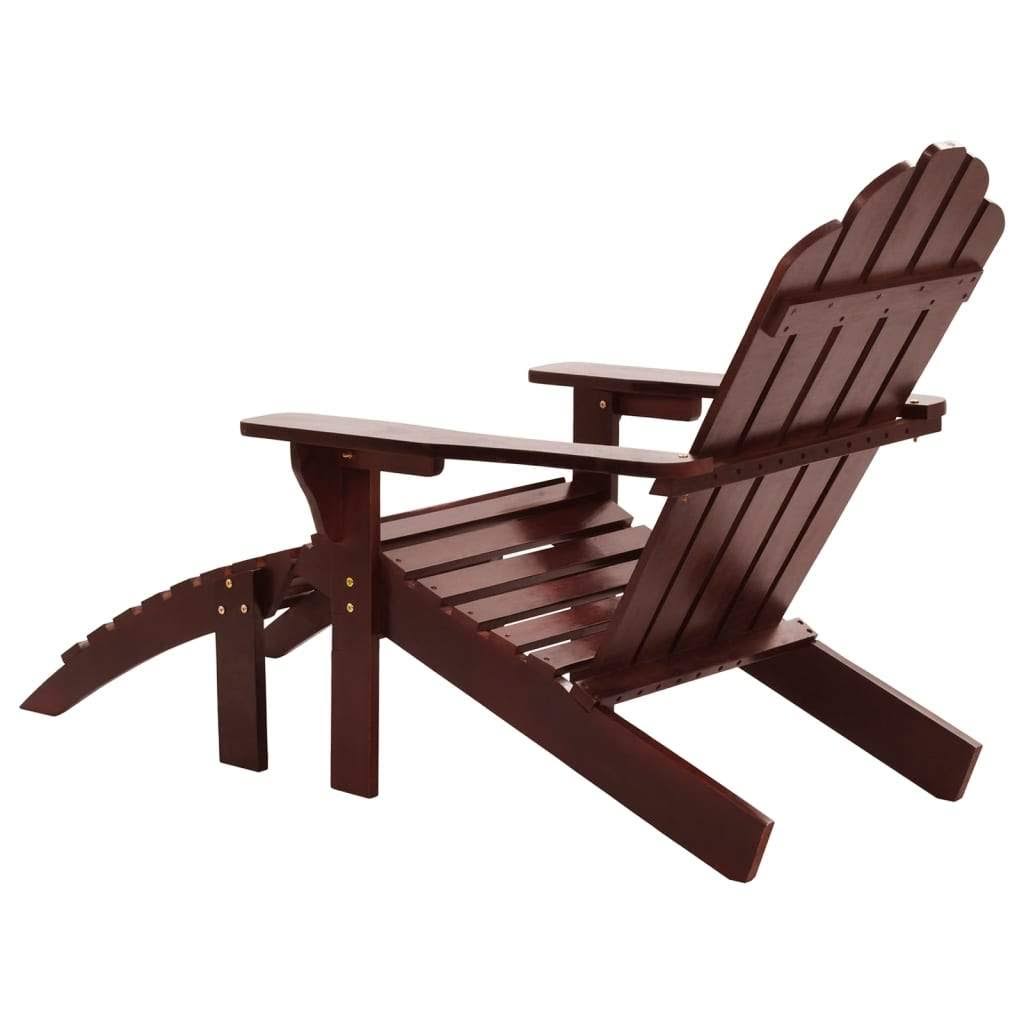 vidaXL Garden Chair with Ottoman Wood Brown