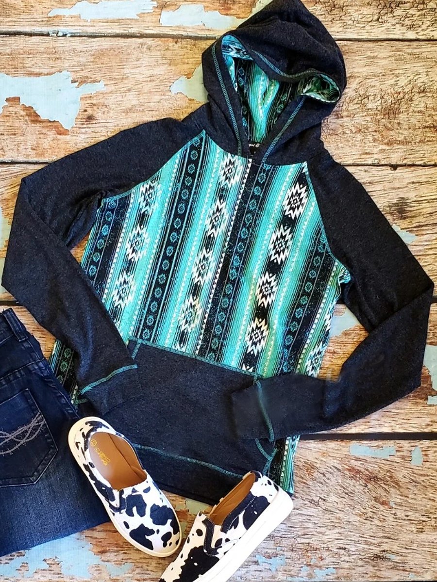 Blue Printed Long Sleeve Casual Cotton-Blend Women's Fashion Print Sweatshirt