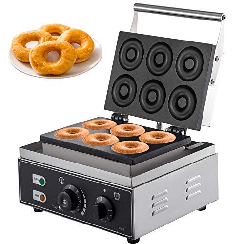 Donut Machine 6 Holes Double-Sided Heating 50-300��C, Electric Doughnut Maker